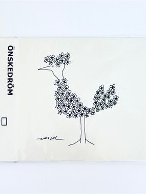 Ikea Onskedrom Note Art Cards Set of 5 Birds Graphics Black & White 5"x7"